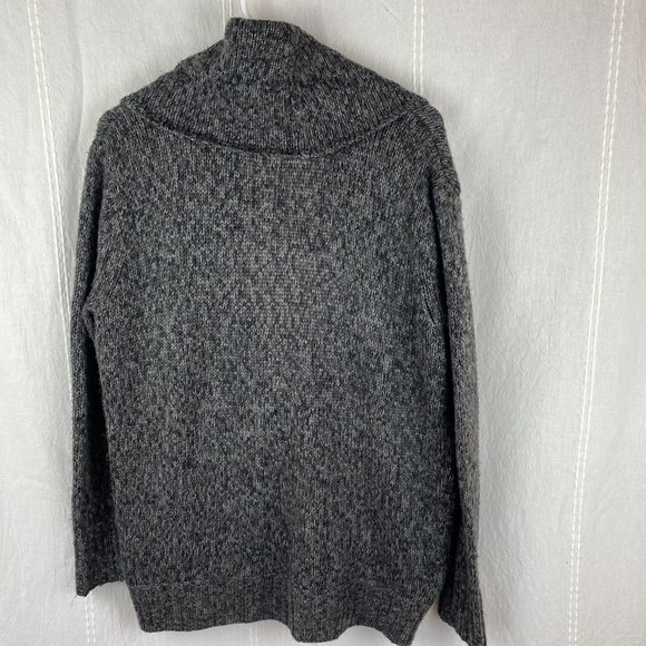 HINGE Knit Shawl Collar Oversized Cardigan Gray Marled Single Button Small - Picture 10 of 10